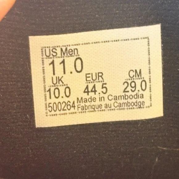 Vans Men's Adult Shoes, size 11 - Picture 3 of 3